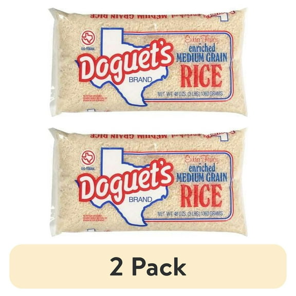 (2 pack) Doguet's Extra Fancy Enriched Medium Grain Rice, 48 oz