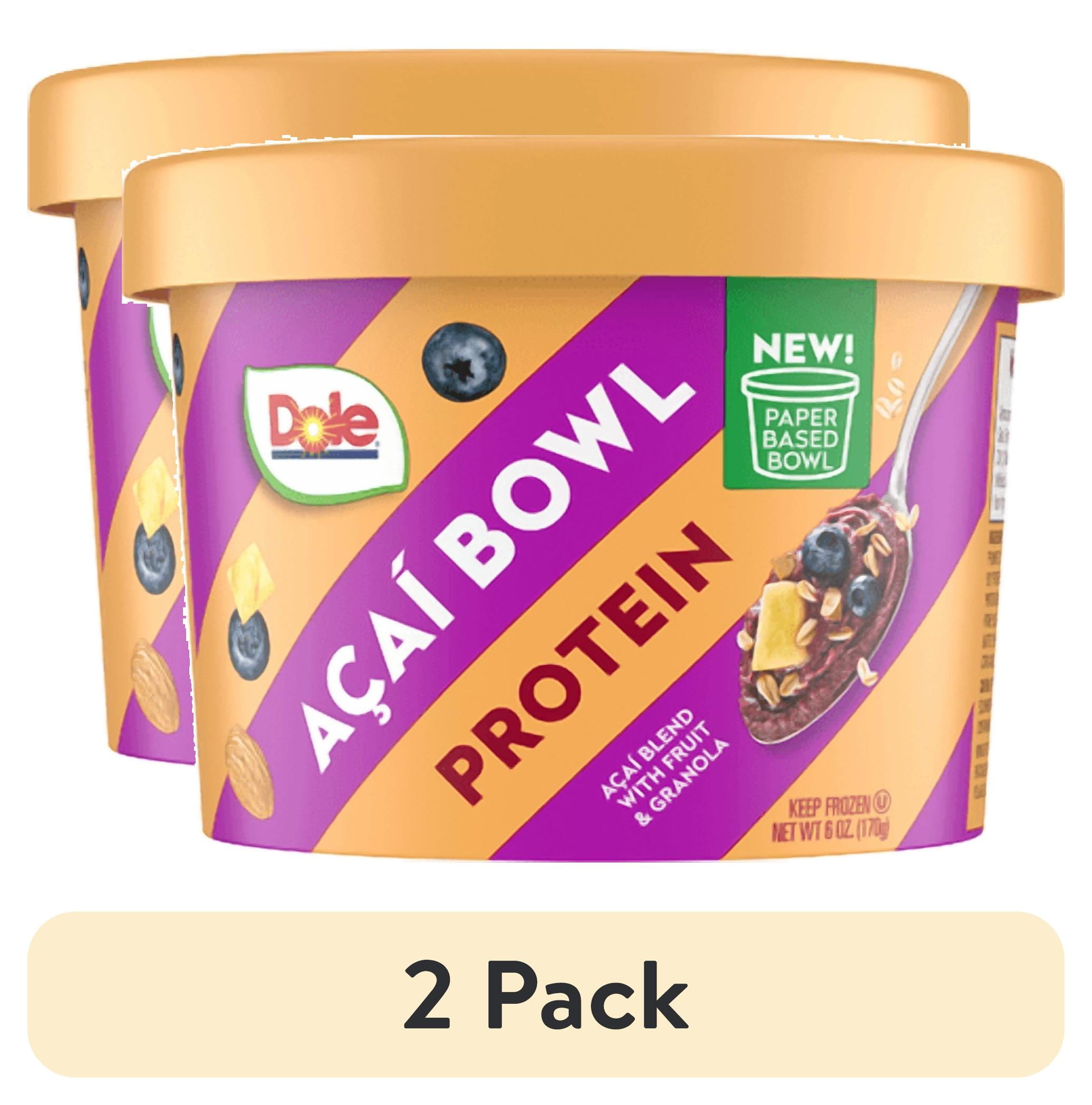 2 pack) Dole Acai Protein Frozen Smoothie Bowl, 6 oz - Walmart.com
