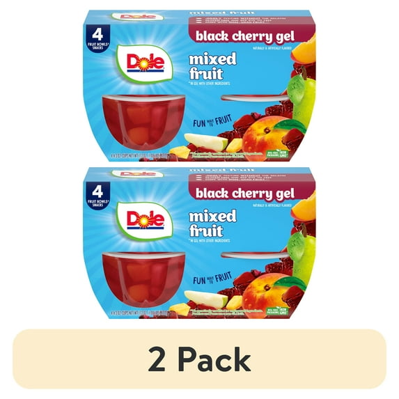 (2 pack) Dole Fruit Bowls Mixed Fruit in Black Cherry Gel, 4.3 oz Cups ...