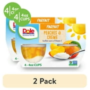 (2 pack) Dole Fruit Bowls Peaches and Crème Parfait, 4.3 oz Cups (4 Pack)