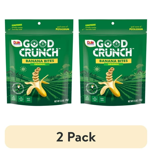 (2 pack) Dole Good Crunch Original Banana Bites, Made with All Natural Fruit, 2.5 oz