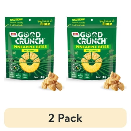 (2 pack) Dole Good Crunch Original Pineapple Bites, Made with All Natural Fruit, 1.4 oz