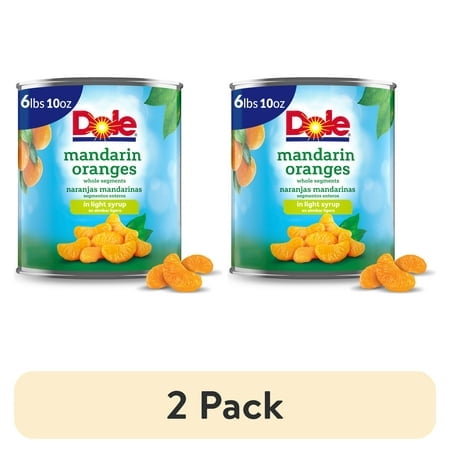 (2 pack) Dole Mandarin Oranges in Light Syrup, 106 oz Can