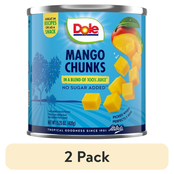 (2 pack) Dole Mango Chunks in a Blend of 100% Juice*, 15.5 oz