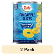 (2 pack) Dole No Sugar Added^ Pineapple Slices in Water^^, 20 oz Can