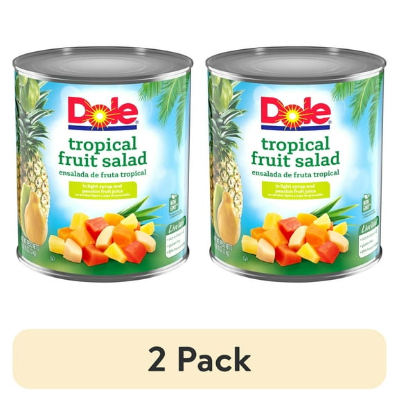 (2 pack) Dole Tropical Fruit Salad in Light Syrup and Passion Fruit Juice, 106 oz Can