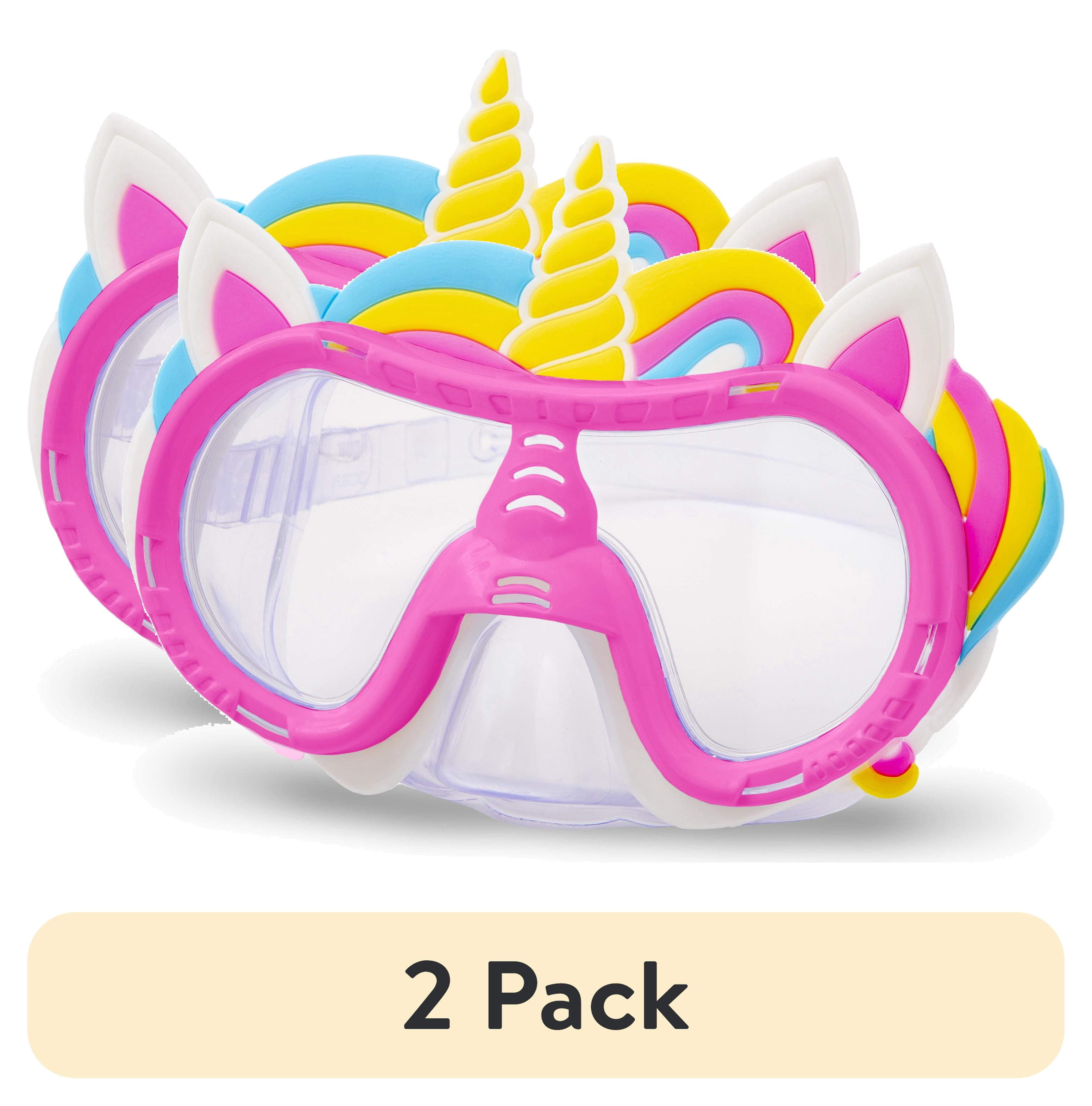 (2 pack) Aqua Dolfino Swim Goggle Mask, Latex-Free, Unicorn