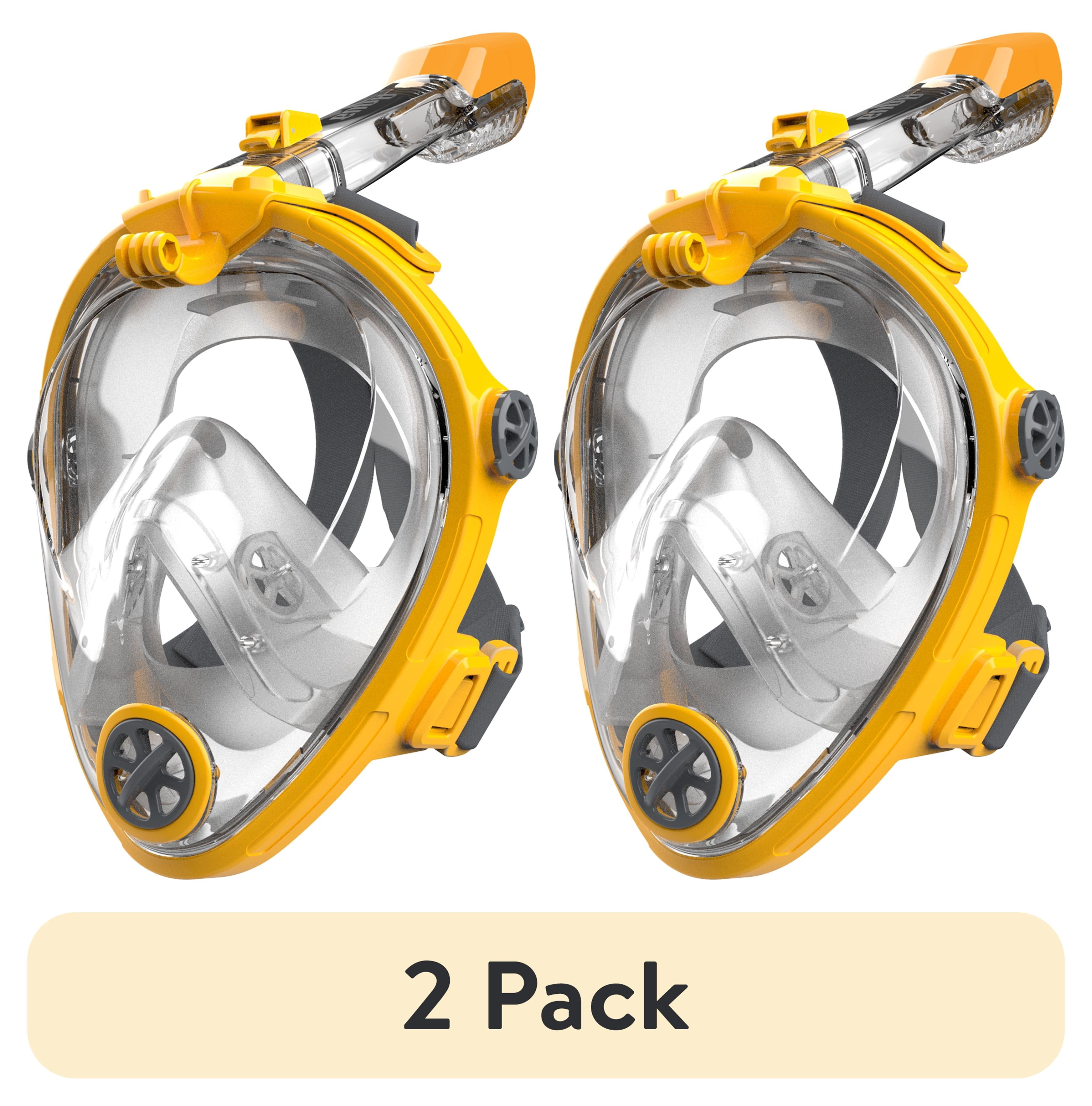 (2 pack) Dolfino Traverse Full Face Mask for Snorkeling, Orange, LARGE/XL, Ages 12+