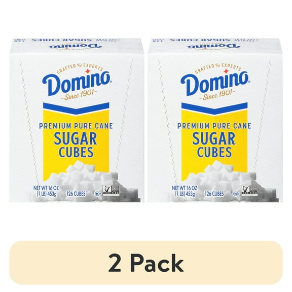 (2 pack) Domino Premium Pure Cane Sugar Cubes, 126 Cubes, 1 lb