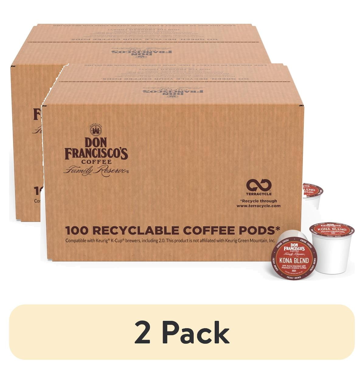 (2 pack) Don Francisco's Coffee Kona Blend Medium Roast K-Cup Compatible Coffee Pods, 100 Ct