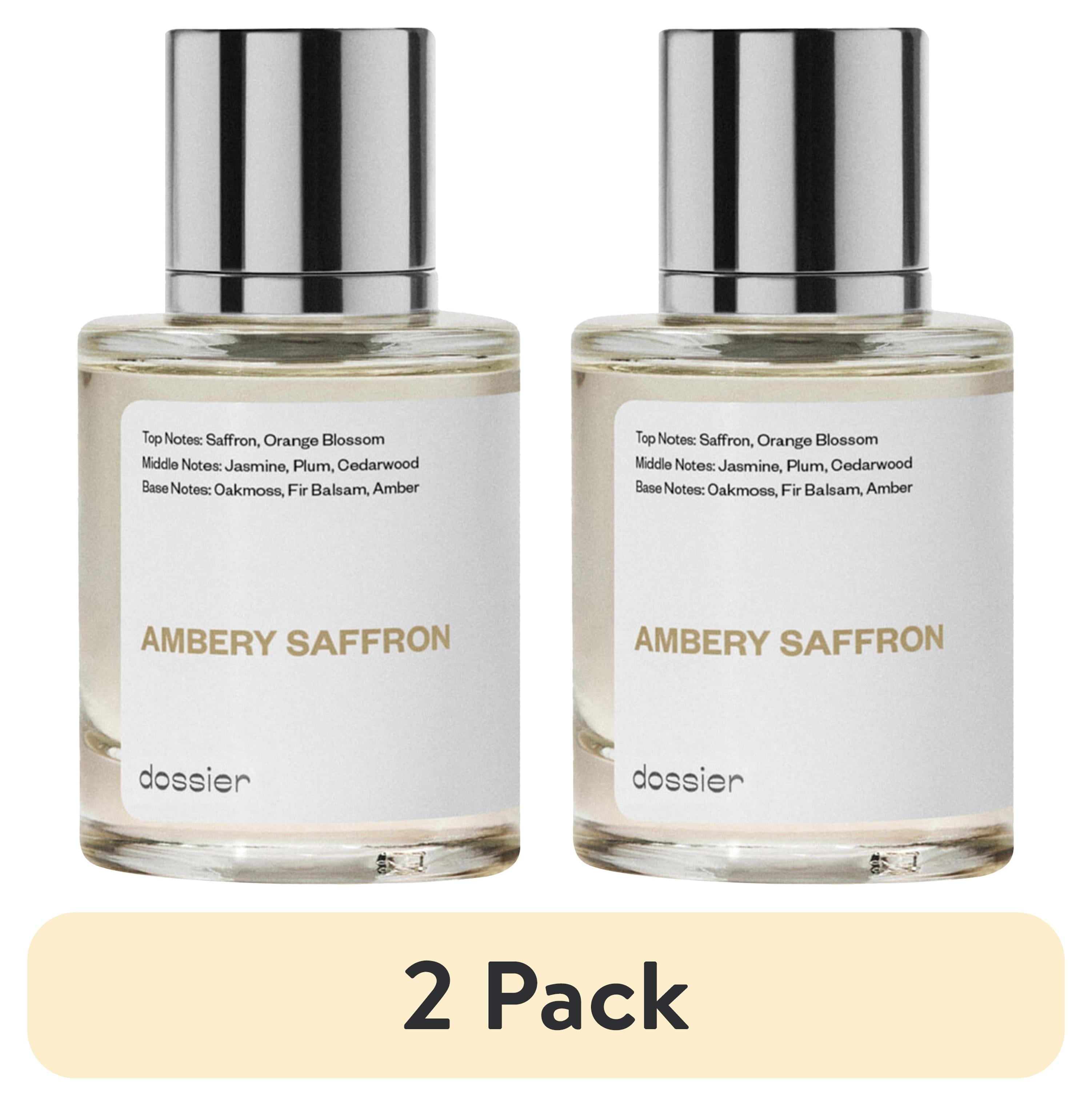 2 pack) Dossier Ambery Saffron Eau De Parfum, Inspired by MFK's