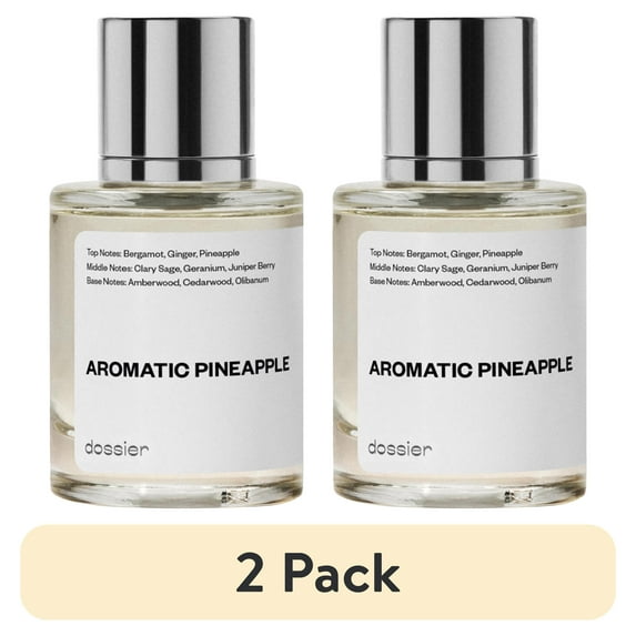 (2 pack) Dossier Aromatic Pineapple Eau De Parfum, Inspired by Ysl's Y, Cologne for Men, 1.7 oz