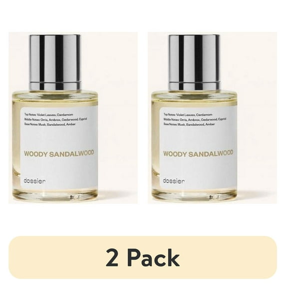 (2 pack) Dossier Woody Sandalwood Eau De Parfum, Inspired by Le Labo Fragrances' Santal 33, Unisex Perfume, 1.7 oz