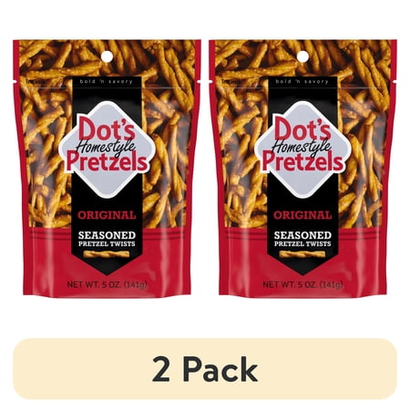 (2 pack) Dot's Homestyle Pretzels, Original Seasoned Pretzel Twists, 5 oz Snack Size Bag