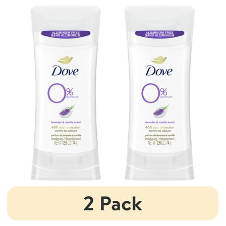 (2 pack) Dove 0% Aluminum Lavender Vanilla Deodorant 2.6 oz