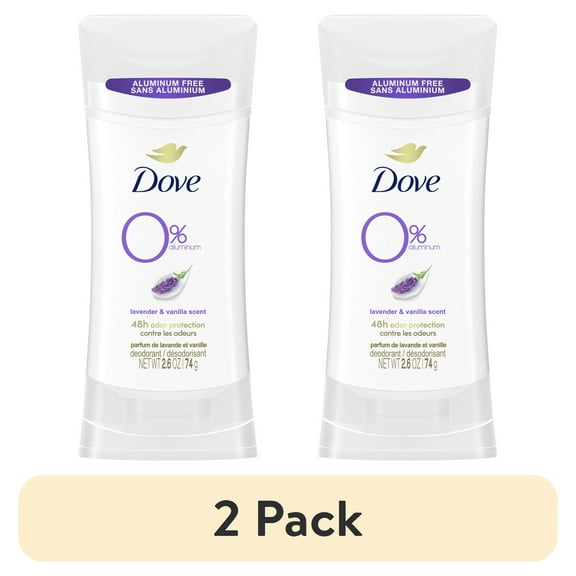 (2 pack) Dove 0% Aluminum Lavender Vanilla Deodorant 2.6 oz