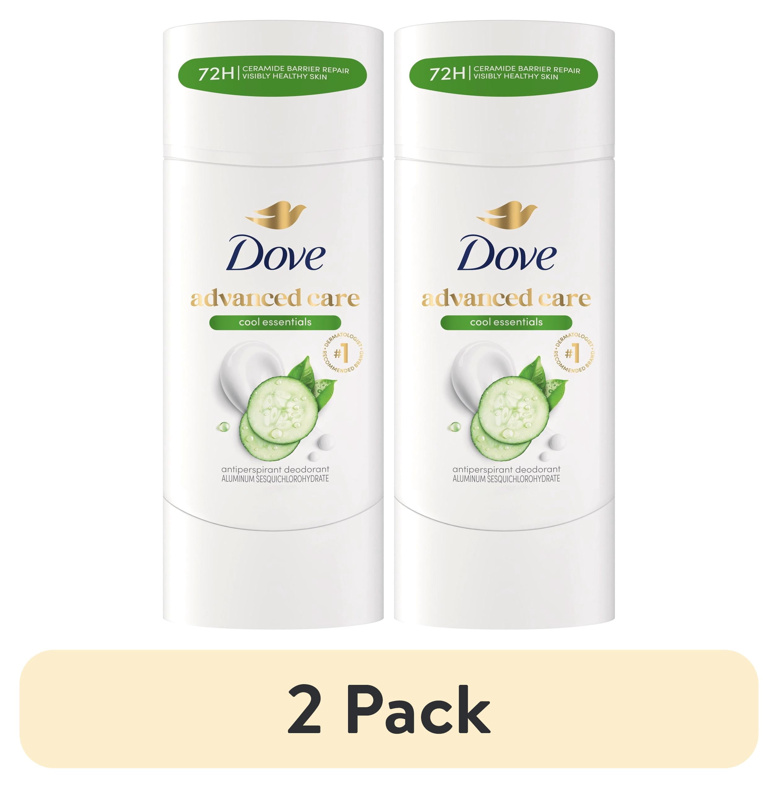 (2 pack) Dove Advanced Care Antiperspirant Deodorant Stick for 72-Hour Odor Protection Cool Essentials Pro-Ceramide Technology, 2.6 oz Twin Pack