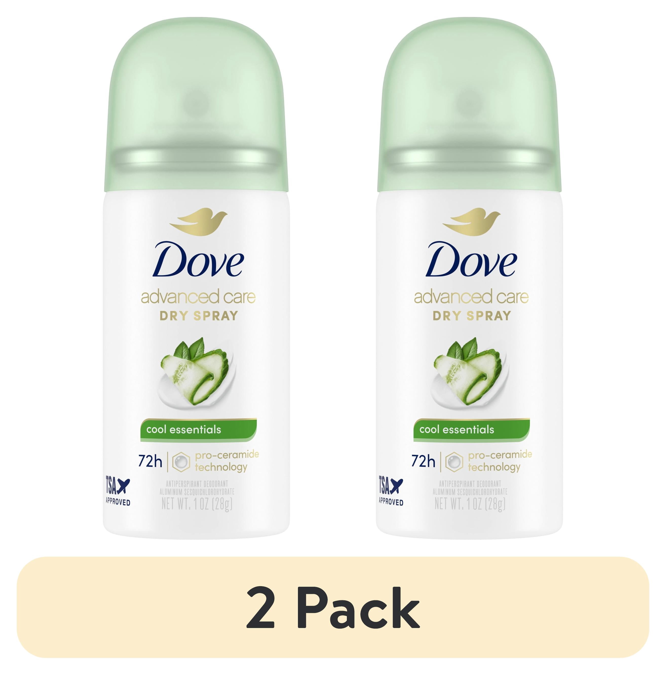 (2 pack) Dove Advanced Care Antiperspirant Deodorant Spray For Women Cool Essentials 1 oz