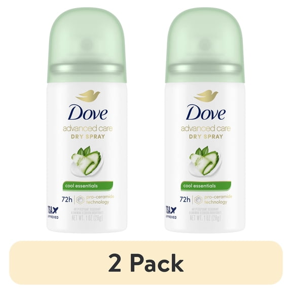 (2 pack) Dove Advanced Care Antiperspirant Deodorant Spray For Women Cool Essentials 1 oz