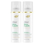 (2 pack) Dove Advanced Dry Shampoo Refresh & Revive Hair Without Water Detox & Purify Instantly Absorb Oil & Life Impurities, 5 oz