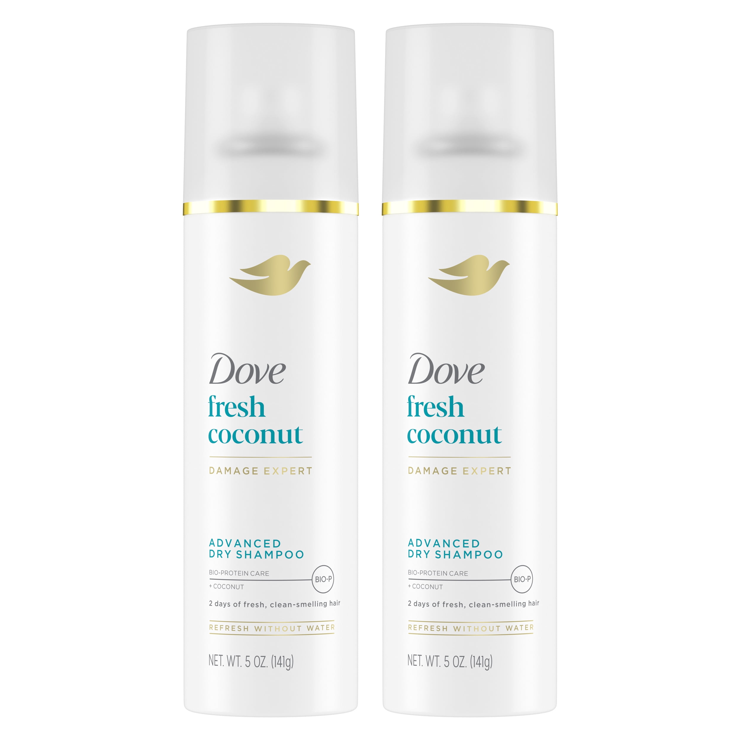(2 pack) Dove Advanced Dry Shampoo Refresh & Revive Hair Without Water Fresh Coconut for Clean & Fresh Hair, 5 oz