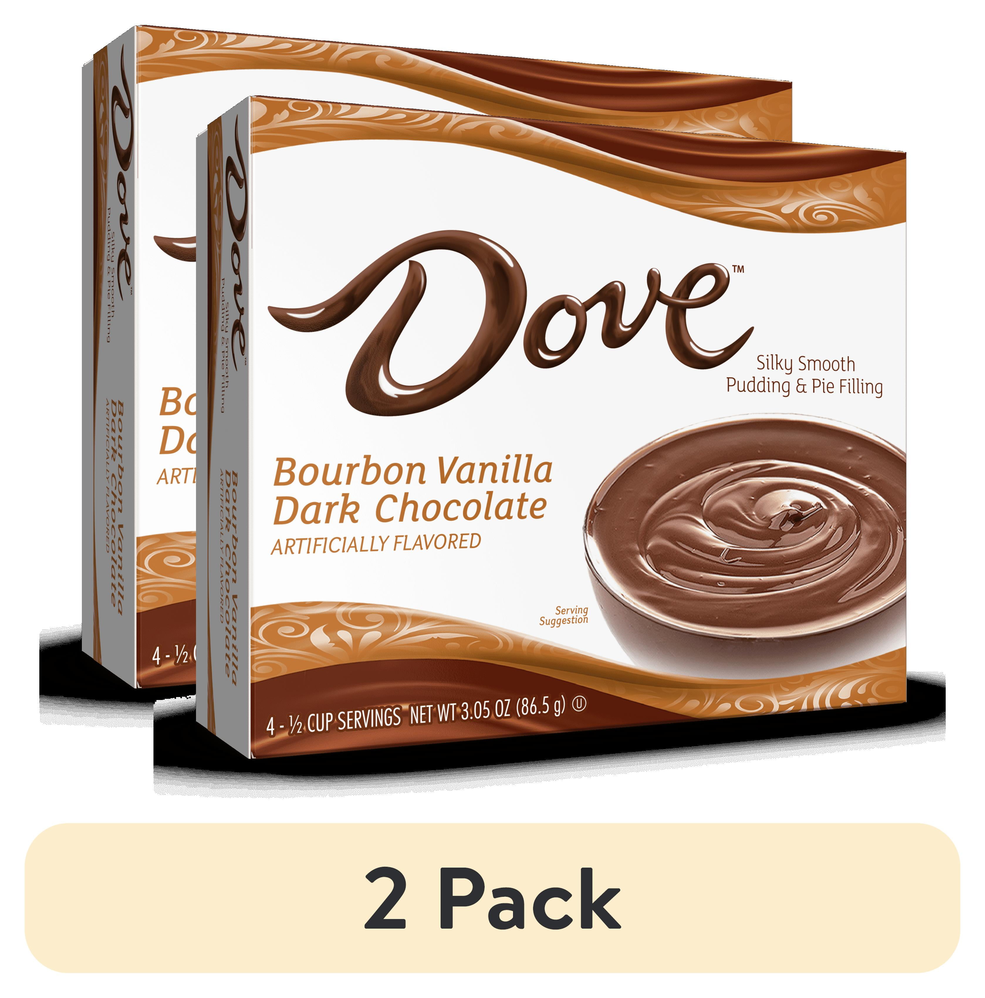 (2 pack) Dove Bourbon Vanilla Dark Chocolate Instant Pudding Mix and Pie Filling, 4 Servings, 3.03 oz