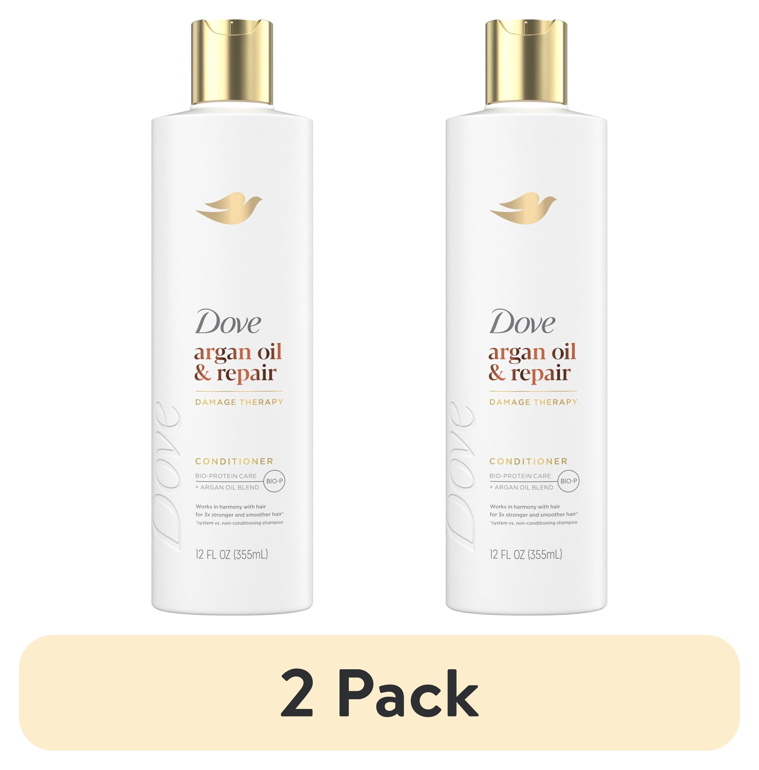 (2 pack) Dove Conditioner for Fine Hair Argan Oil & Repair with Bio-Protein Care Technology and Argan Oil Blend, 12 Fl Oz