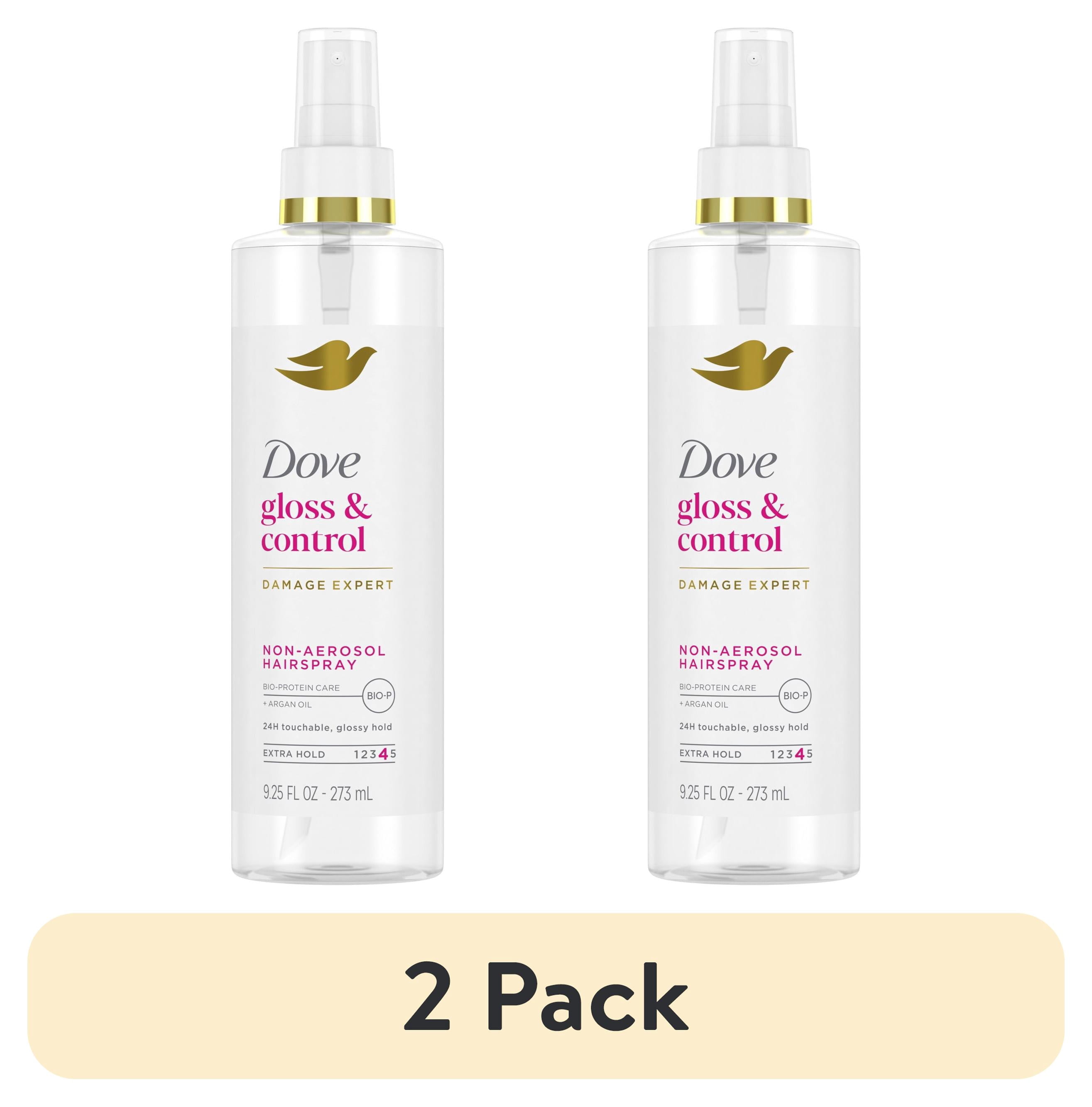 (2 pack) Dove Extra Hold Styling Hairspray For Long-Lasting Hold & Shine Gloss & Control Hairspray Non-Aerosol For 24H Touchable, Glossy Hold ,9.25 fl oz