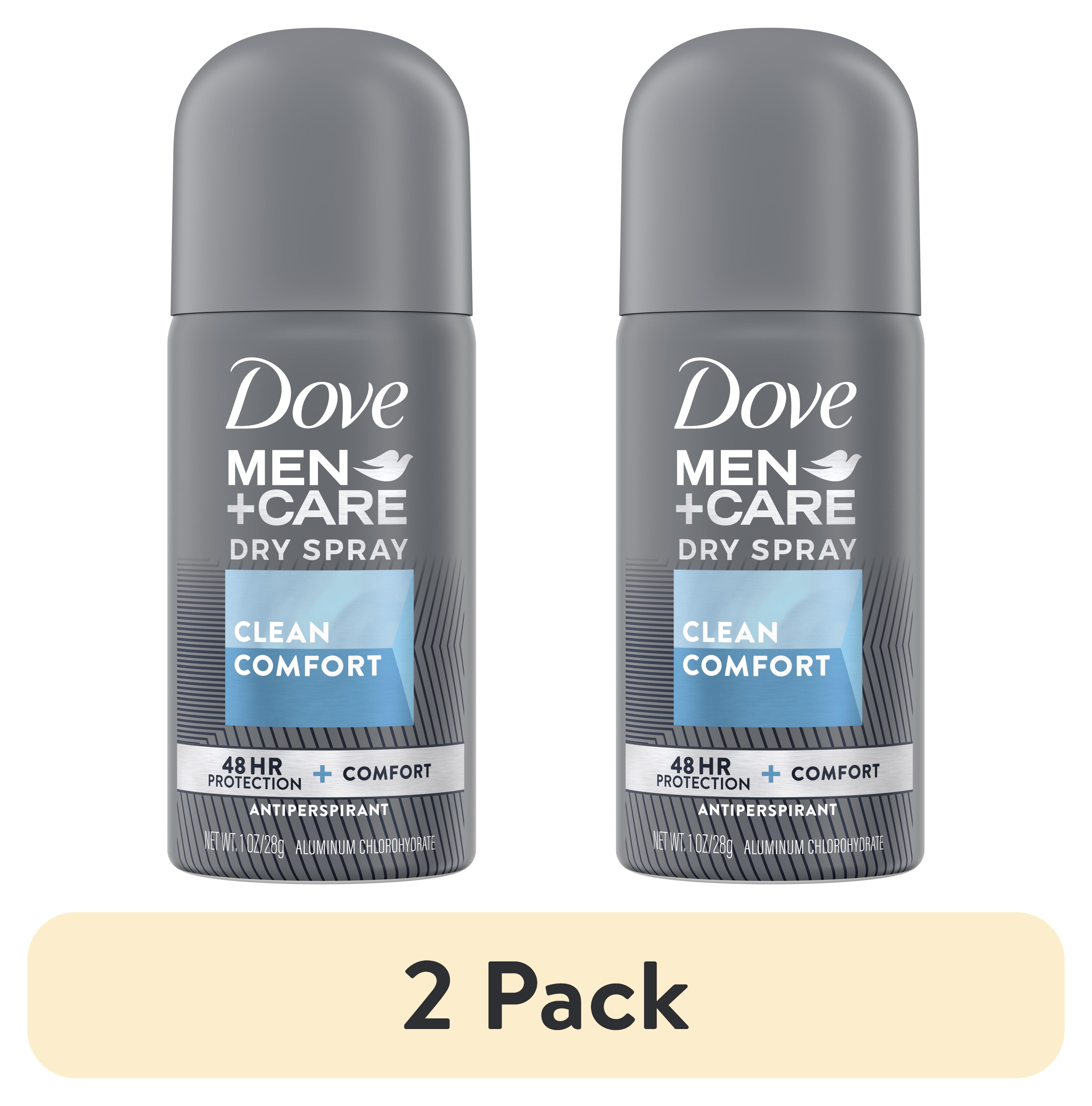 (2 pack) Dove Men+Care Antiperspirant Deodorant Dry Spray Clean Comfort, 1 oz