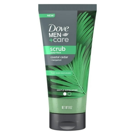 (12 pack) Dove Men+Care Exfoliating Body & Face Scrub for Men Coastal Cedar, 9 oz