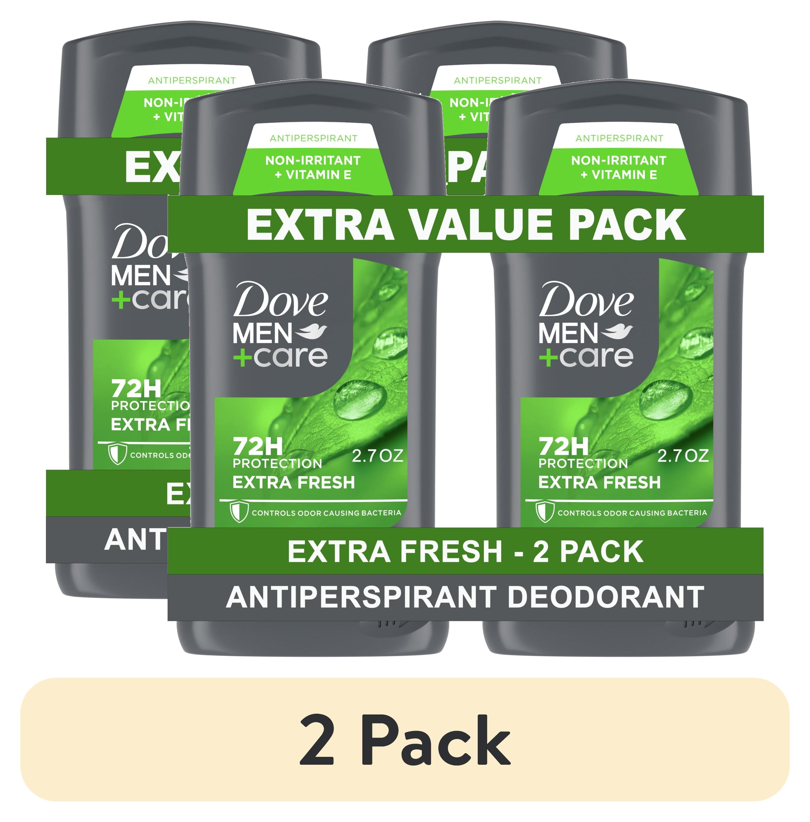 (2 pack) Dove Men+Care Extra Fresh Antiperspirant Deodorant Stick Twin Pack, Citrus, 2.7 oz