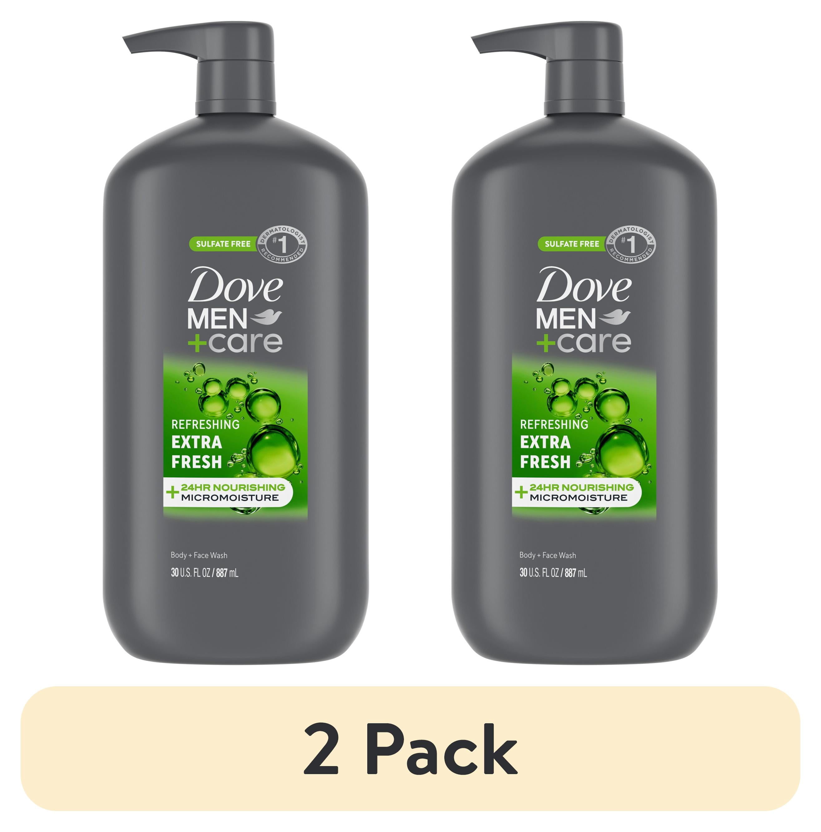 (2 pack) Dove Men+Care Body And Face Wash Men's Body Wash Refreshing Extra Fresh With 24-Hour Nourishing Micromoisture Technology ,30 fl oz
