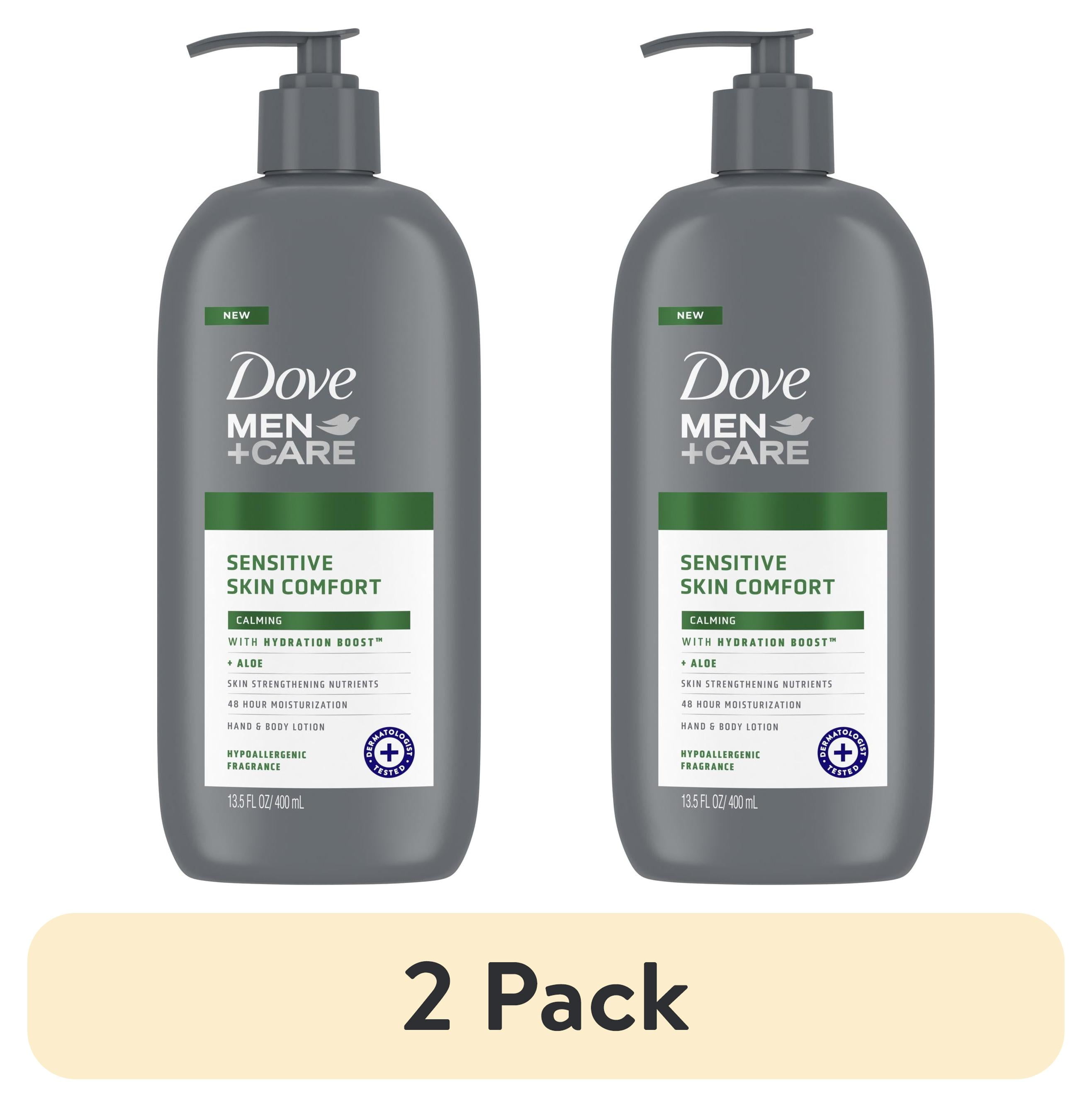 (2 pack) Dove Men+Care, Sensitive Skin Comfort, Calming Hand and Body Lotion, 13.5 fl oz (400 ml)