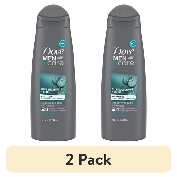 (2 pack) Dove Men+care 2 In 1 Shampoo & Conditioner Eucalyptus & Birch 12 Oz