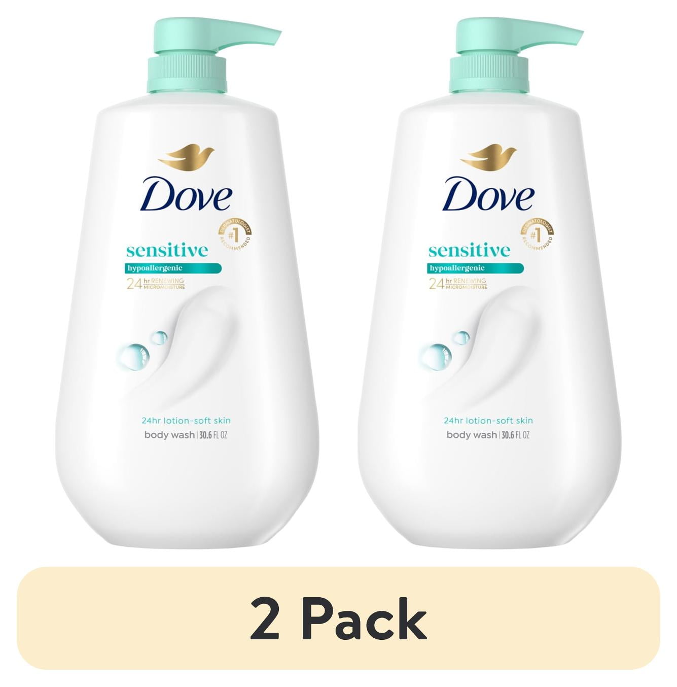 (2 pack) Dove Body Wash with Pump Sensitive Skin, 30.6 fl oz