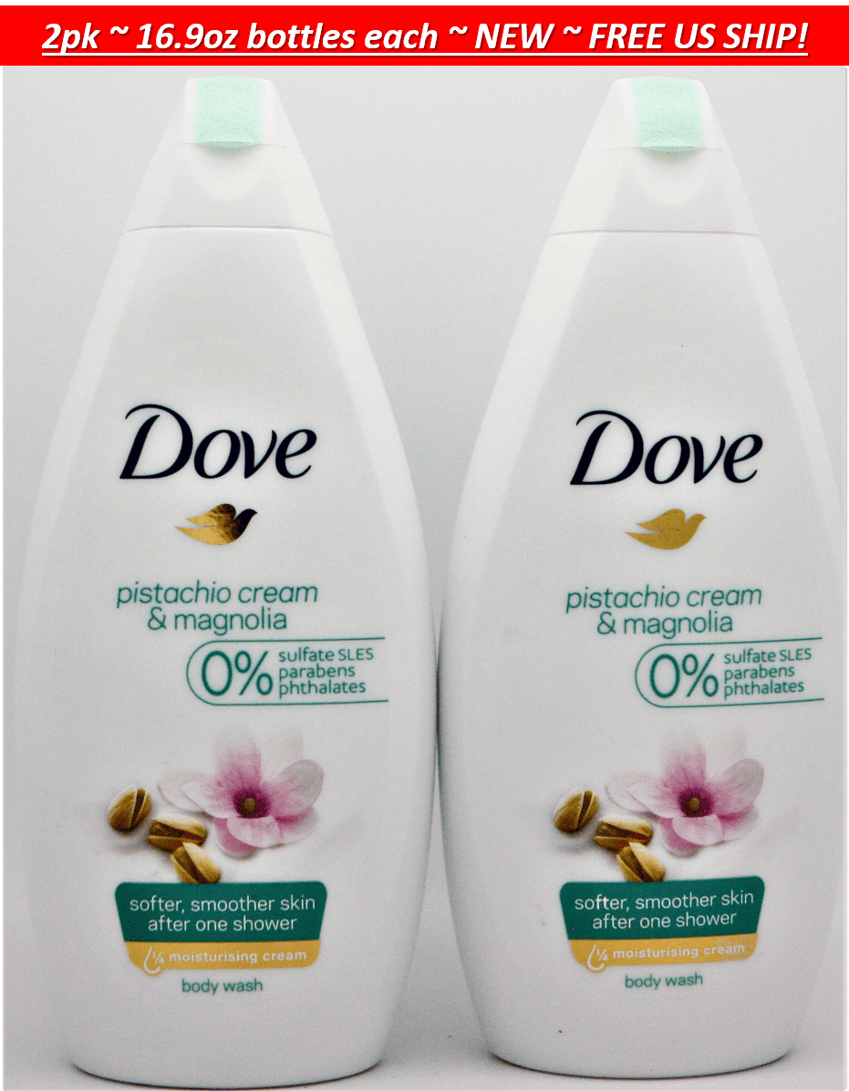 2 pack Dove Pistachio Cream & Magnolia Moisturizing Cream Body Wash 16.9oz each