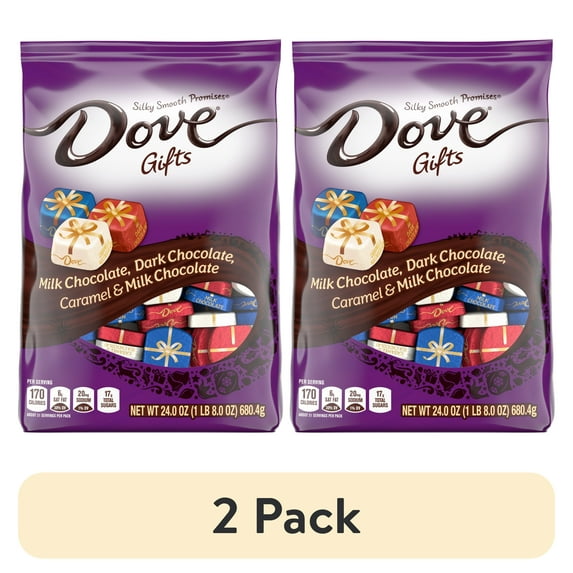(2 pack) Dove Promises Chocolate Christmas Candy Variety Assortment- 24 oz Bag