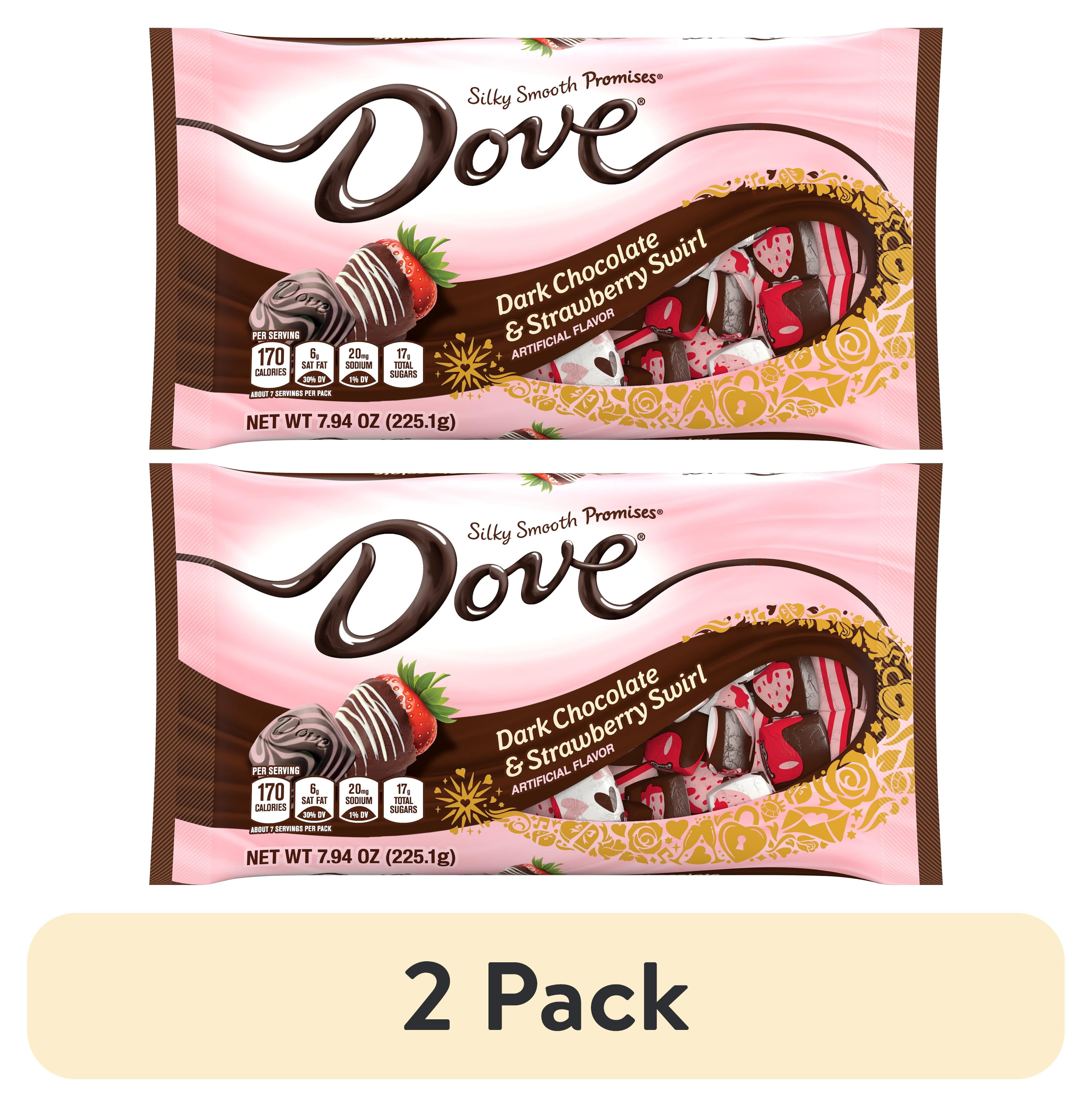 (2 pack) Dove Promises Dark Chocolate & Strawberry Swirl Valentine's Day Candy - 7.94 oz Bag