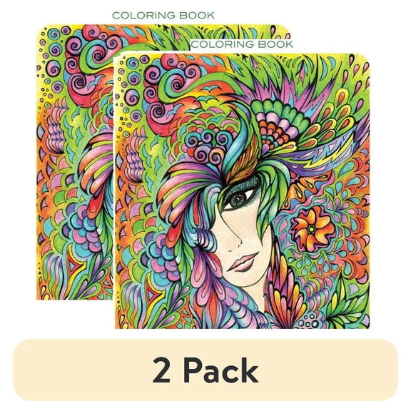 (2 pack) Dover Creative Haven Coloring Book, Fanciful Faces