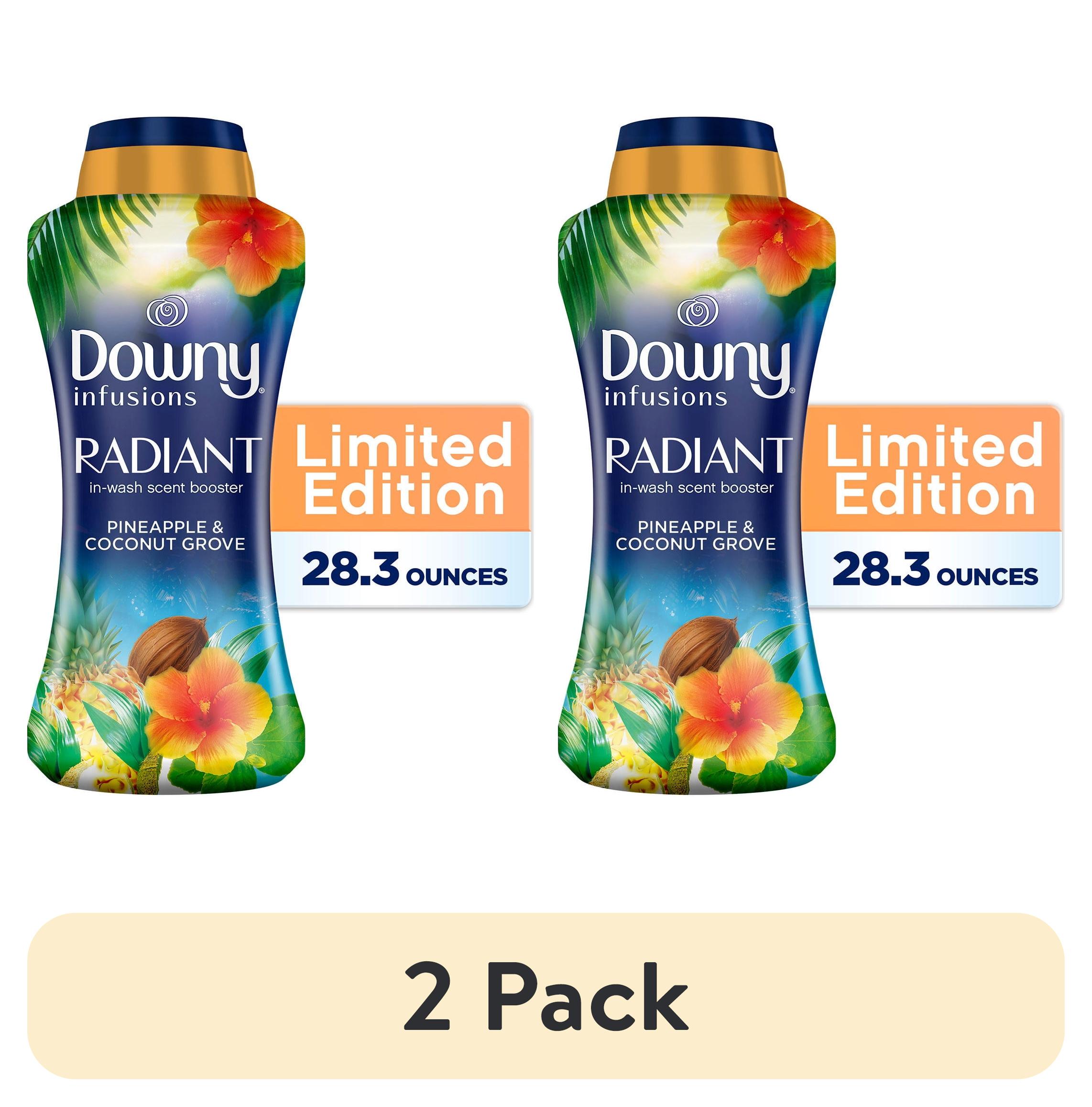 (2 pack) Downy Infusions Radiant In-Wash Scent Booster Beads, Pineapple & Coconut Grove, 28.3 oz