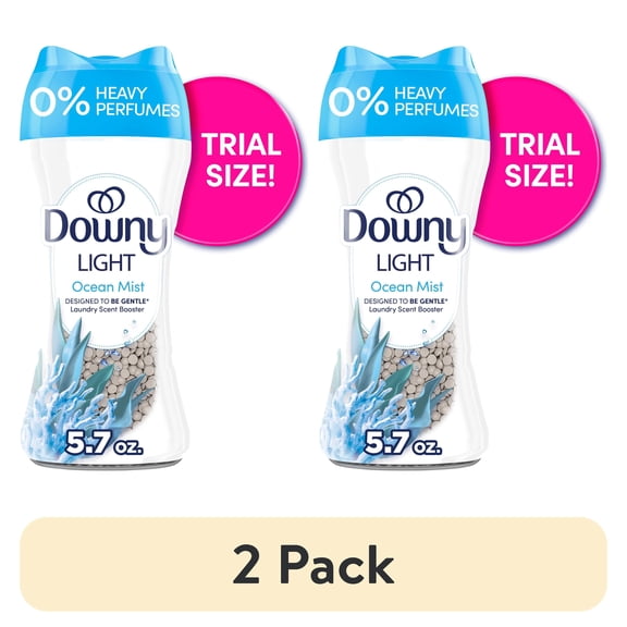 (2 pack) Downy Laundry Scent Beads, Light In-Wash Scent Booster, No Heavy Perfumes, Ocean Mist Scent, 5.7 oz
