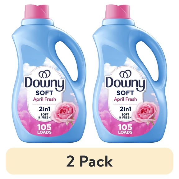 (2 pack) Downy Liquid Fabric Softener and Conditioner, April Fresh Scent, 77 fl oz, 105 Loads