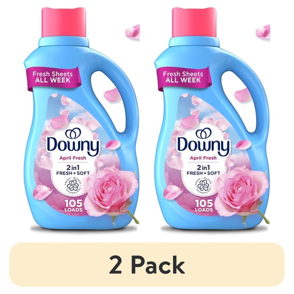 (2 pack) Downy Liquid Fabric Softener, April Fresh Scent, 77 fl oz, 105 Loads