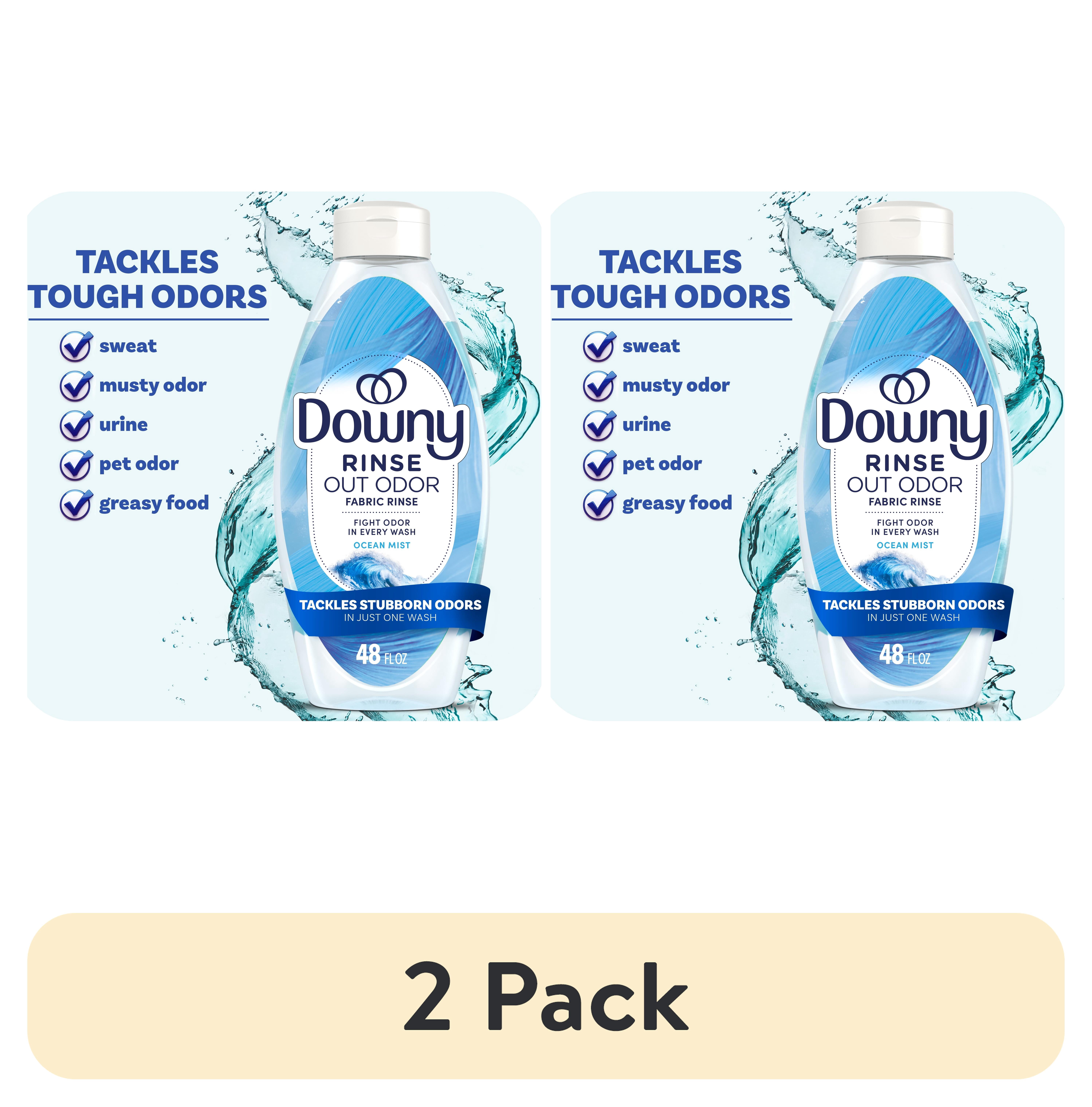 (2 pack) Downy Rinse Out Odor Laundry Rinse, Tackles Tough Odors and Refreshes, Ocean Mist Scent, 48 fl oz