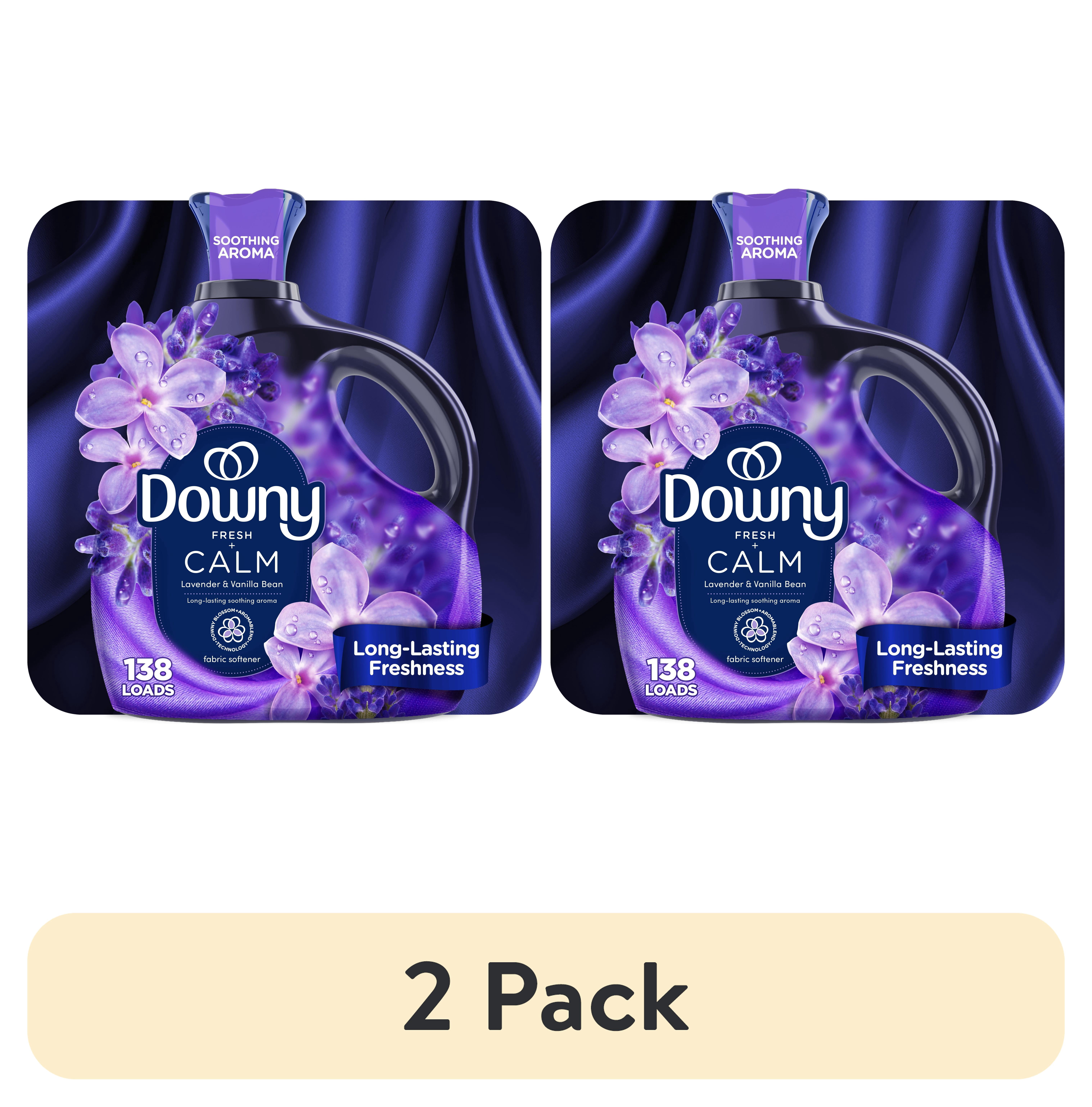 (2 pack) Downy Ultra Soft Liquid Fabric Softener, Calm, Lavender & Vanilla Bean, 93 fl oz, 138 Loads