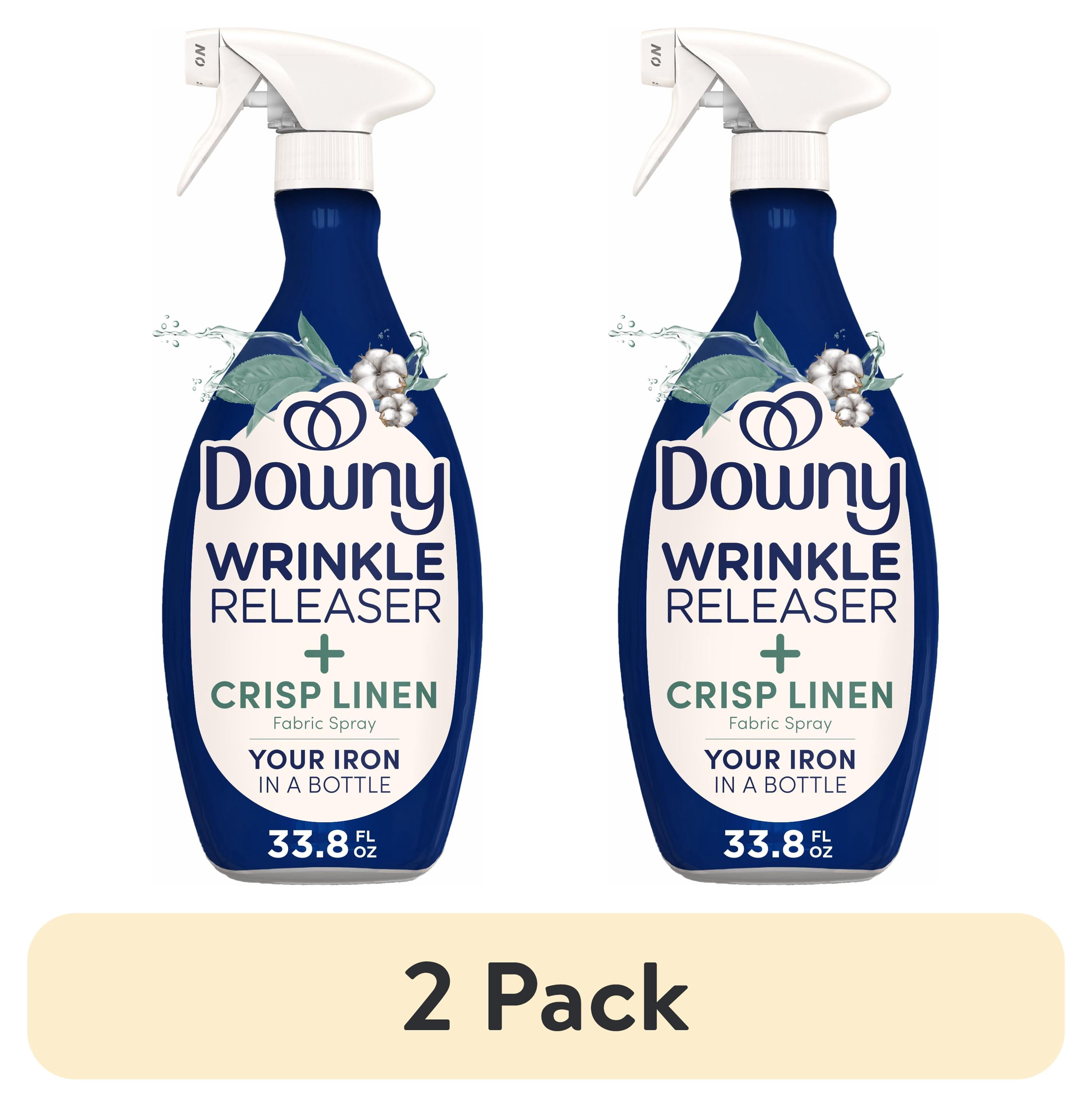 (2 pack) Downy Wrinkle Releaser, Crisp Linen Scent, Fabric Refresher Spray, 33.8 fl oz