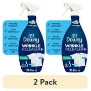 (2 pack) Downy Wrinkle Releaser Spray, Fabric Refreshing and Odor Eliminating, Crisp Linen, Fresh Scent, 33.8 fl oz