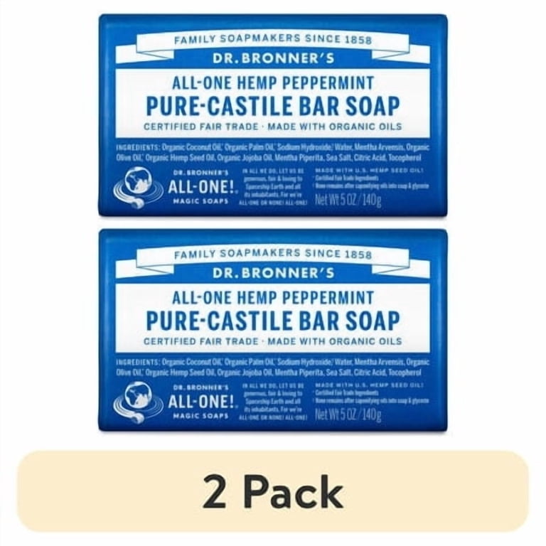 2 pack) Dr. Bronner's Magic Soap Pure-Castile Bar, Organic Coconut