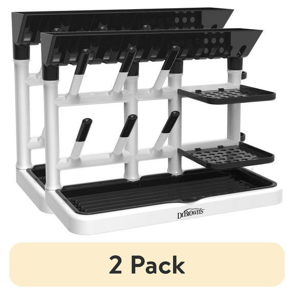 (2 pack) Dr. Brown's Drying Tower, Space Saving Vertical Rack for Drying, Storing, and Organizing Baby Bottles and Feeding Essentials, BPA Free