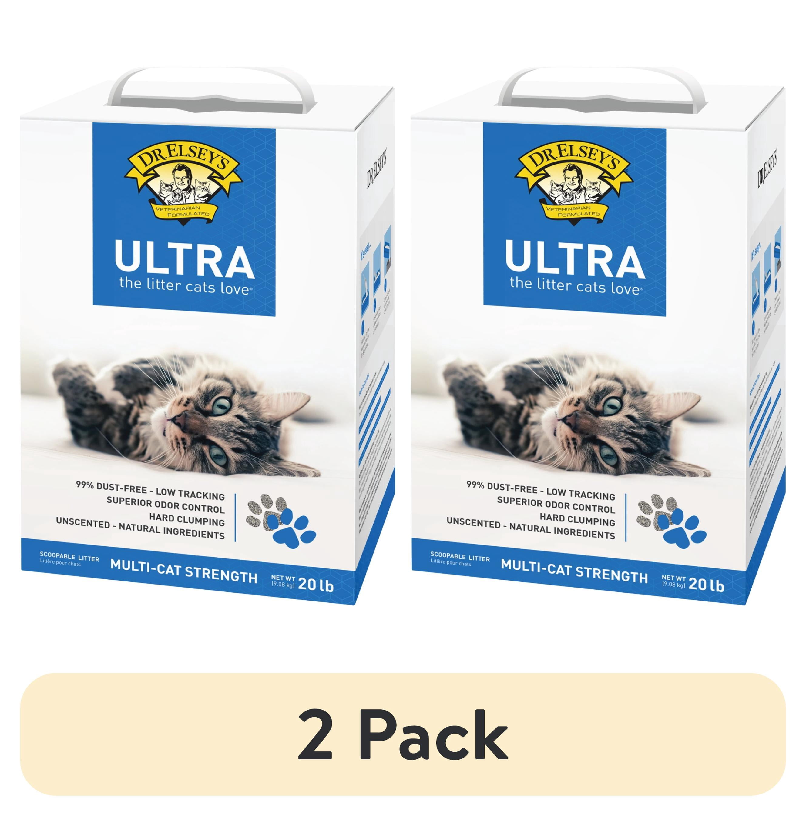 (2 pack) Dr. Elsey's Ultra Unscented Clumping Clay Cat Litter 20 lb. Box